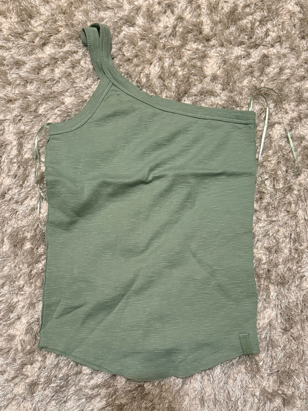 Free People One-Shoulder Tank Top in Sage Green